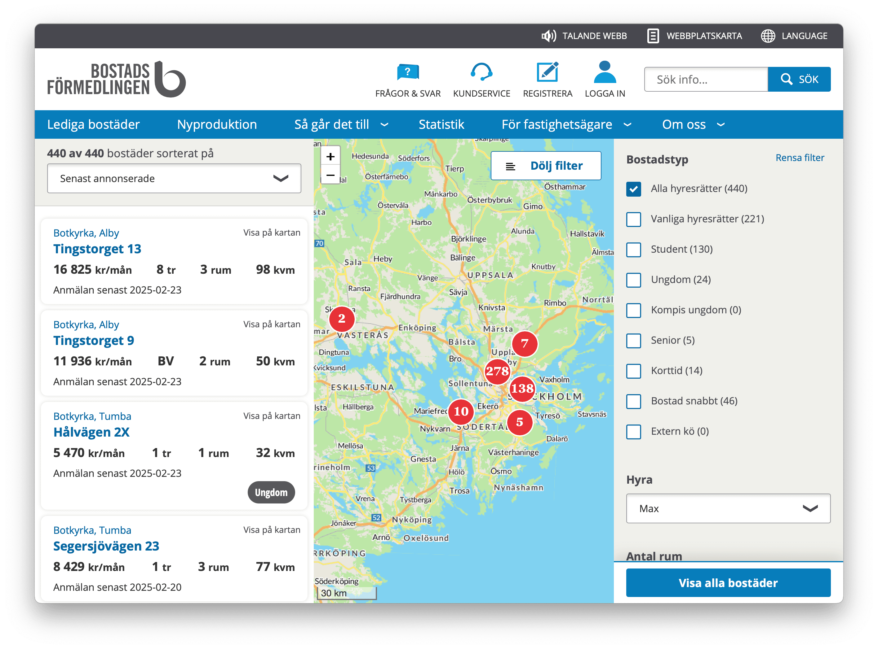 Bostadsförmedlingen i Stockholm